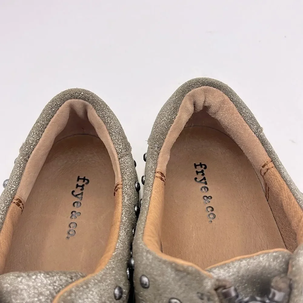 Frye & Co Victoria moto stud leather zip front sneaker